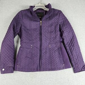 Weatherproof Quilted Jacket Womens Small Purple Fully Lined Long Sleeve Full Zip